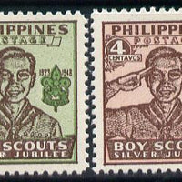 Philippines 1949 Scouts perf set of 2 unmounted mint SG 665-66*