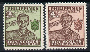 Philippines 1949 Scouts perf set of 2 unmounted mint SG 665-66*