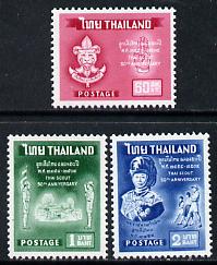 Thailand 1961 50th Anniversary of Thai Scout Movement set of 3 unmounted mint, SG 447-49*