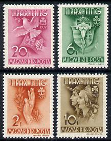 Hungary 1939 Girl Guides Rally set of 4, Mi 612-15