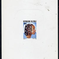 Mali 1982 Hairstyles deluxe die proof of 160f (with shell in braids) on sunken card, as SG 927