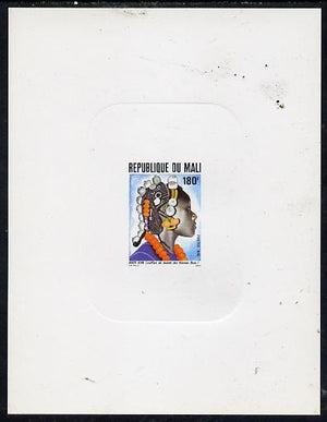 Mali 1982 Hairstyles deluxe die proof of 180f on sunken card, as SG 928