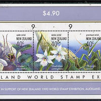 New Zealand 1990 'New Zealand 1990' Stamp Exhibition m/sheet (Native Orchids) unmounted mint, SG MS 1547