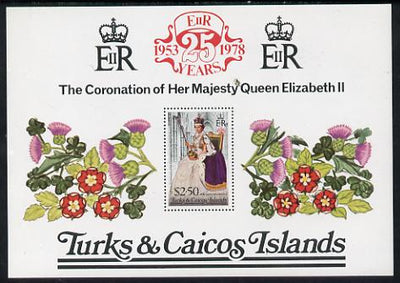 Turks & Caicos Islands 1978 QE2 Coronation 25th Anniversary m/sheet unmounted mint, SG MS 498