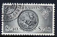 Barbados 1964-65 Great Seal $2.40 (wmk Block CA) fine cds used, SG 319*