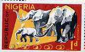 Nigeria 1965-66 Elephants 1d from Animal Def set unmounted mint, SG 173*