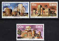 South West Africa 1976 Castles set of 3 unmounted mint, SG 287-89