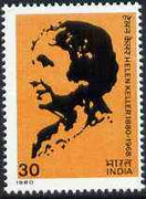 India 1980 Birth Centenary of Helen Keller (Campaigner for the Handicapped) unmounted mint SG 973*