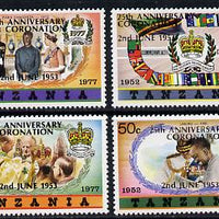 Tanzania 1978 Coronation 25th Anniversary set of 4 (large opt) SG 233-6A unmounted mint