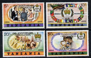 Tanzania 1978 Coronation 25th Anniversary set of 4 (large opt) SG 233-6A unmounted mint