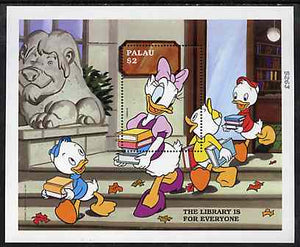 Palau 1997 The Library is for Everyone, Disney Characters $2 m/sheet unmounted mint