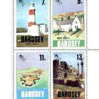 Bardsey (British Local) 1979 def set of 8 values (Map, Birds, Lighthouse, etc) unmounted mint