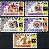 Dominica 1977 Silver Jubilee perf 14 set of 5 from sheets unmounted mint, SG 562-6