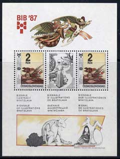 Czechoslovakia 1987 Bratislavia Book illustrations Exhibition m/sheet (Bird on Nest) unmounted mint Mi BL 72