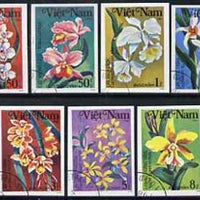 Vietnam 1984 Orchids imperf set of 7 cto used (very scarce with only a limited number issued thus) as SG 680-86*