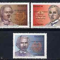 Brazil 1991 Writer's Birth Anniversaries set of 3, SG 2491-93 unmounted mint*