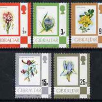 Gibraltar 1977 Flowers, the 1/2p, 3p, 9p & 25p values from def set unmounted mint, SG 374, 378, 382 & 386*