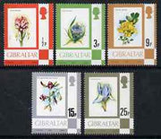 Gibraltar 1977 Flowers, the 1/2p, 3p, 9p & 25p values from def set unmounted mint, SG 374, 378, 382 & 386*