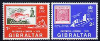 Gibraltar 1970 'Philympia 1970' Stamp Exhibition set of 2 unmounted mint, SG 252-53*