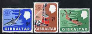 Gibraltar 1967 International Tourist Year set of 3, SG 214-16 unmounted mint*