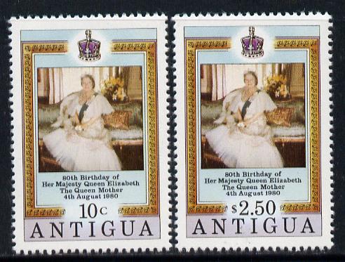 Antigua 1980 Queen Mother 80th B'day set of 2 unmounted mint, SG 663-4