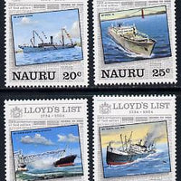 Nauru 1984 Lloyds List unmounted mint set of 4, SG 295-8