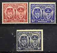 Australia 1945 Arrival of Duke & Duchess of Gloucester unmounted mint set of 3, SG 209-11