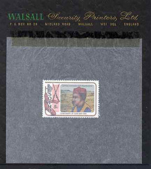 Lesotho 1980 Centenary of Gun War 5s perforated proof mounted on Walsall Security Proof card rare thus, as SG 388