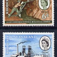 Rhodesia & Nyasaland 1961 Mining & Metallurgical Congress set of 2 unmounted mint, SG 38-39*