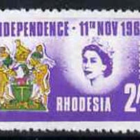 Rhodesia 1965 Loyalists' Propaganda forgery of Independence 2s6d (perforated as SG 358) *