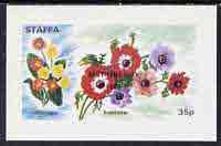 Staffa 1973 Flowers #03 - Cowslip & Anemone 35p imperf souvenir sheet opt'd Mothers Day 1973 unmounted mint