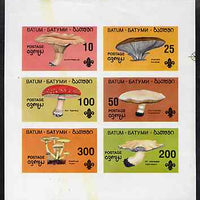 Batum 1994 Fungi imperf set of 6 (showing Scout emblem) unmounted mint