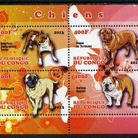 Congo 2013 Dogs perf sheetlet containing 4 values unmounted mint