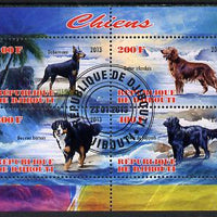 Djibouti 2013 Dogs #3 perf sheetlet containing 4 values fine cto used