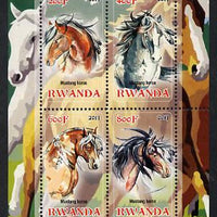 Rwanda 2013 Horses #1 perf sheetlet containing 4 values unmounted mint