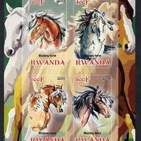 Rwanda 2013 Horses #1 imperf sheetlet containing 4 values unmounted mint