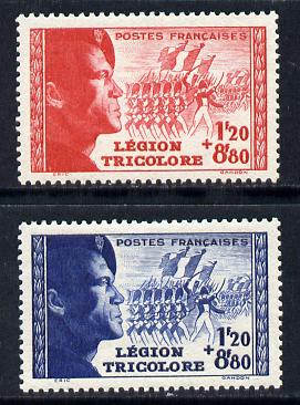 France 1942 Tricolour Legion set of 2 unmounted mint SG 769-70