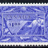 Canada 1951 Fisherman $1 ultramarine unmounted mint, SG 433