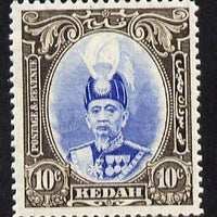 Malaya - Kedah 1937 Sultan 10c ultramarine & sepia fine mounted mint SG 60