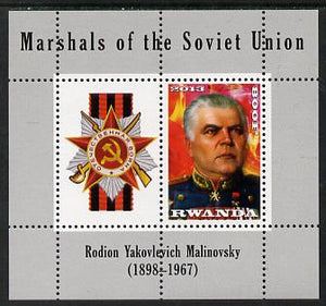 Rwanda 2013 Marshals of the Soviet Union - Rodion Yakovleyich Malinovsky perf sheetlet containing 1 value & label unmounted mint