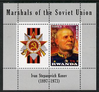 Rwanda 2013 Marshals of the Soviet Union - Ivan Stepanovich Konev perf sheetlet containing 1 value & label unmounted mint