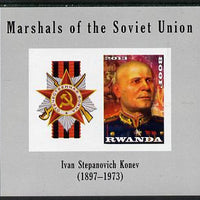 Rwanda 2013 Marshals of the Soviet Union - Ivan Stepanovich Konev imperf sheetlet containing 1 value & label unmounted mint