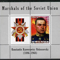 Rwanda 2013 Marshals of the Soviet Union - Konstantin Ksawerowicz Rokossovsky perf sheetlet containing 1 value & label unmounted mint