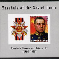 Rwanda 2013 Marshals of the Soviet Union - Konstantin Ksawerowicz Rokossovsky imperf sheetlet containing 1 value & label unmounted mint