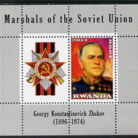 Rwanda 2013 Marshals of the Soviet Union - Georgy Konstantinovich Zhukov perf sheetlet containing 1 value & label unmounted mint