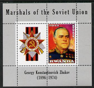 Rwanda 2013 Marshals of the Soviet Union - Georgy Konstantinovich Zhukov perf sheetlet containing 1 value & label unmounted mint