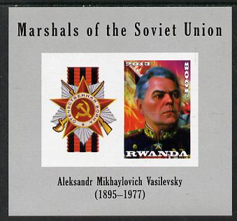 Rwanda 2013 Marshals of the Soviet Union - Aleksandr Mikhaylovich Vasilevsky imperf sheetlet containing 1 value & label unmounted mint