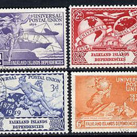 Falkland Islands Dependencies 1949 KG6 75th Anniversary of Universal Postal Union set of 4 fine cds used SG G21-4