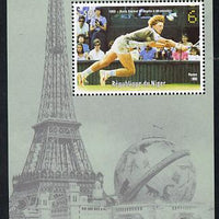 Niger Republic 1998 Events of the 20th Century 1980-1989 Boris Becker Wimbledon Champion perf souvenir sheet unmounted mint. Note this item is privately produced and is offered purely on its thematic appeal