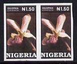 Nigeria 1993 Orchids 1n50 superb unmounted mint imperf pair as SG 665var